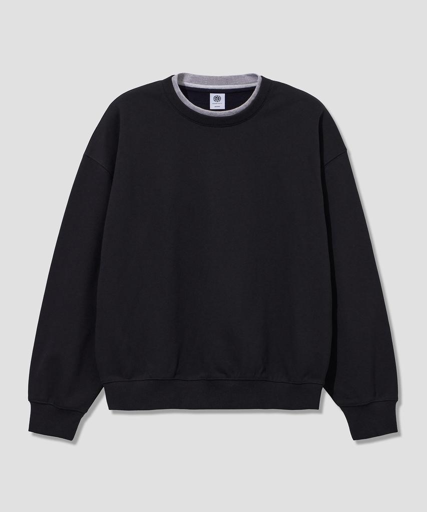 AGOD Layered Crew Neck Sweatshirt [Black]
