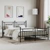VidaXL Metal Bed Frame with Headboard-Footboard Black 180x200 Cm 353559