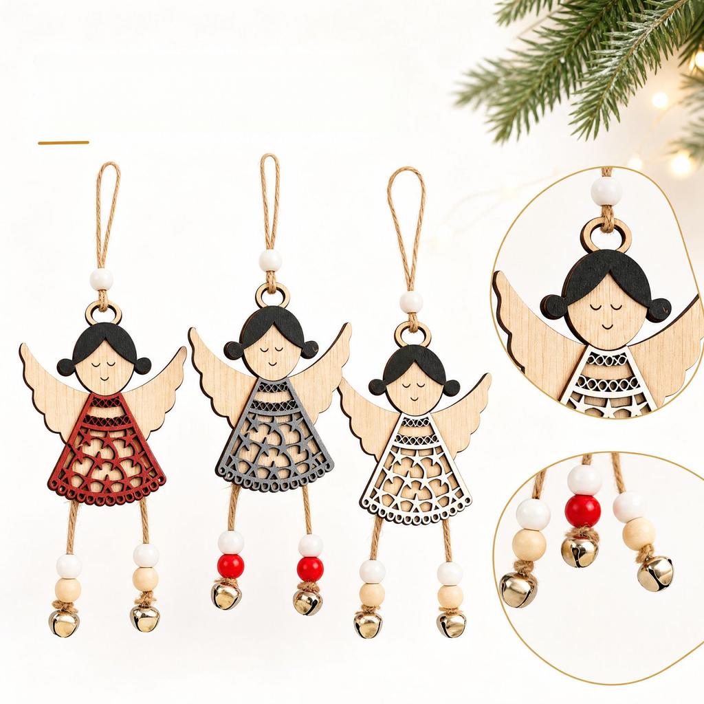 Large Wooden Christmas Hanging Ornament for Christmas Tree and Indoor Home Decor