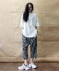 Deumakeu Original Paisley Straight Baggy Fit Pants Black