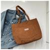 Large Capacity Tote Bag, Women's Fashion Corduroy Shoulder Bag, Forest Style Armpit Bag, Handbag
