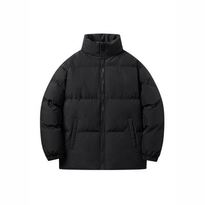 Unisex Trendy Stand Collar Thick Puffer Jacket - Winter Cotton-Padded, Loose Fit for Men and Women