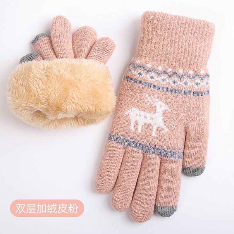 New Knitted Wool Snowflake Gloves Men and Women Autumn and Winter Warm Christmas Magic Gloves Adult