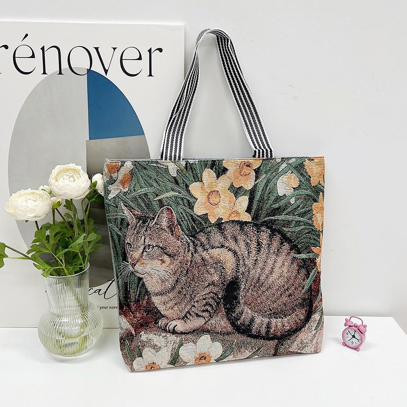 New women's retro embroidery bag women's bag fashionable retro women's shoulder bag large-capacity class tutoring bag