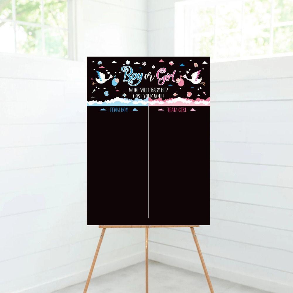 Paper Gender Revealed Voting Game Festive He or She Poster Board Boy or Girl Poster Board Boy Girl