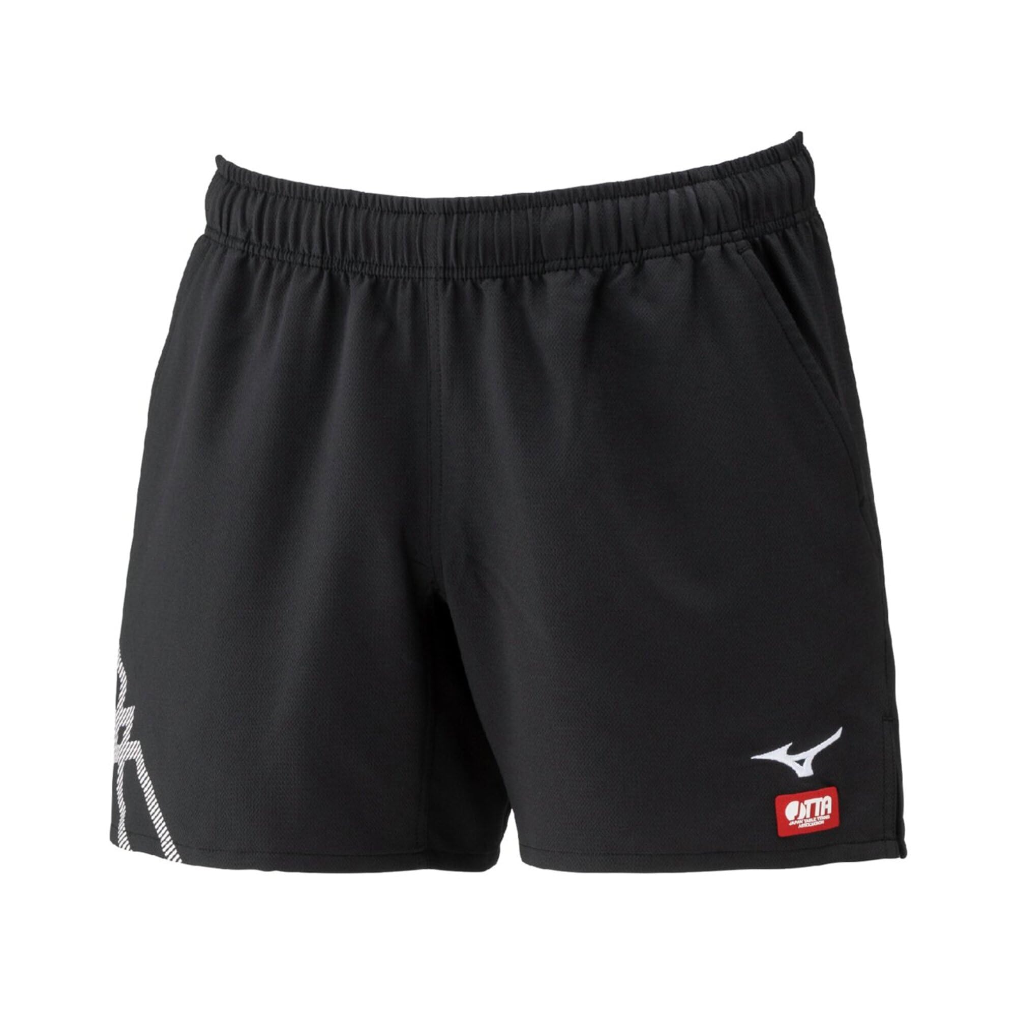 

Mizuno Table Tennis Game Pants, Sweat-Wicking, Quick-Drying, Unisex, Black/White, Size 82JBC005, Size S