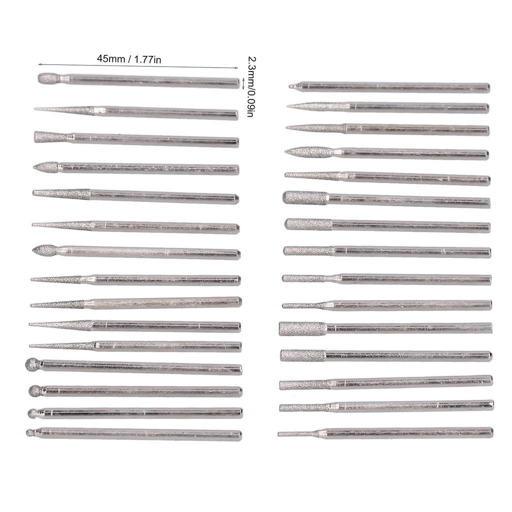 30Pcs Grinding Head Bit Emery Grinder Burr File Tool Set Kit for Polishing Carving