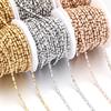 Chaîne de Perles Boules en Acier Inoxydable 10 Yards/Rouleau 2,4 mm Chaîne de Perles Espacement Ovales Libres Pour la Fabrication de Bijoux DIY Collier Porte-clés Décor