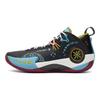 Li Ning Phantom 3 Confortáveis Diários Amortecimento de Choque Antiderrapantes Resistentes ao Desgaste Tênis de Basquete Cano Médio Masculinos Tênis Preto Branco Azul ABPS011-3