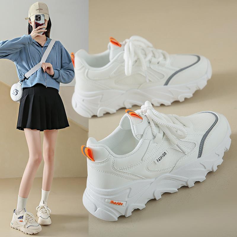 

2024 winter new fashion warm trend wear-resistant casual casual shoes thick sole heightening low-top dad shoes women s 35