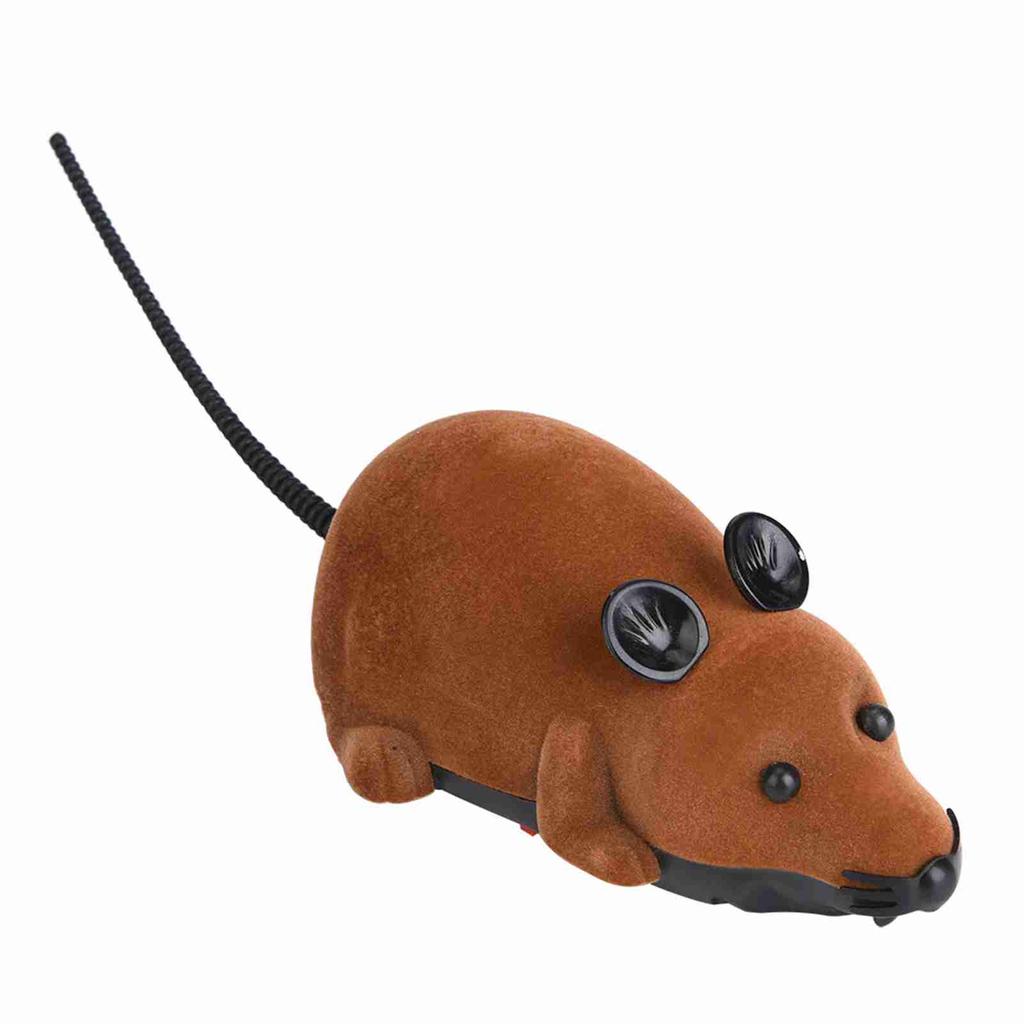 Wireless Mouse For Cat Dog Funny Rat Novelty Gift Pet Toy Remote Control Brown