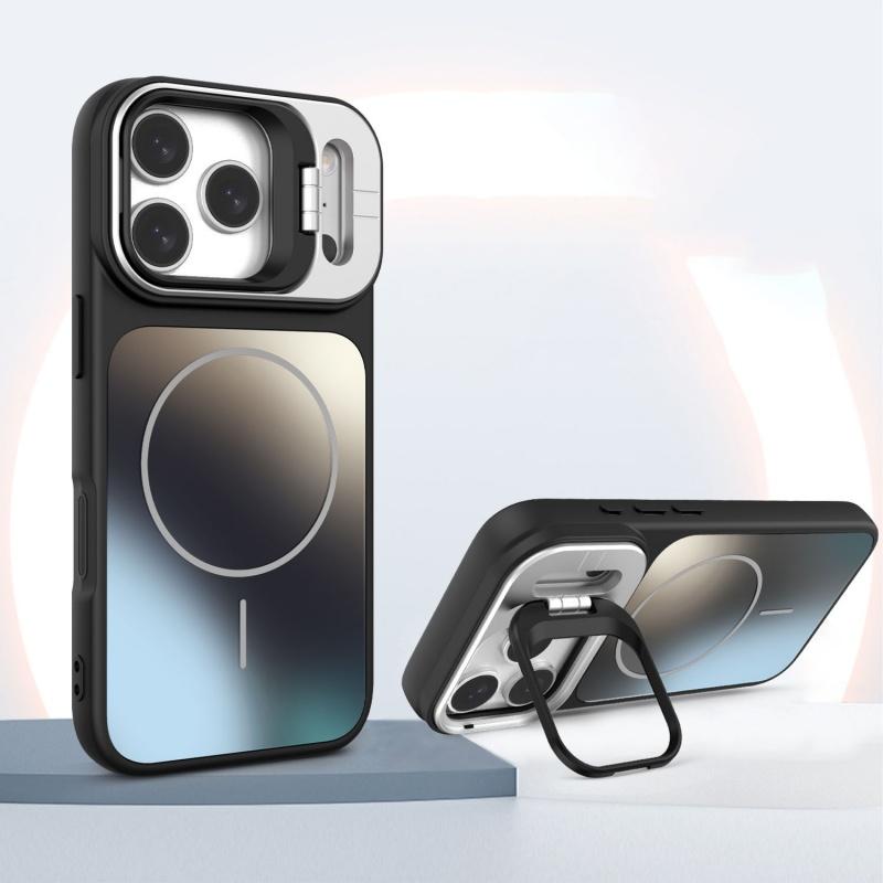 Luxury AG Frosted Magnetic Shockproof Phone Case For iPhone 17 16 15 14 Plus 13 12 11 ProMax Stand Lens Protection Back Cover