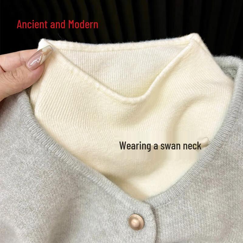 GUJIN Women s Warm Slim Fit Half-High Collar Knit Top One Size