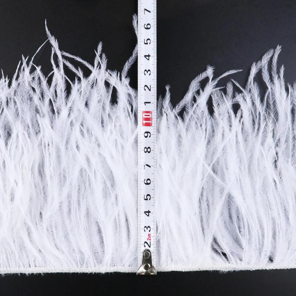 High Quality Ostrich Feather Trim Fringe Natural White Feather Ribbon Trimming For Party Dress Sewing Wedding Accessories 1 M
