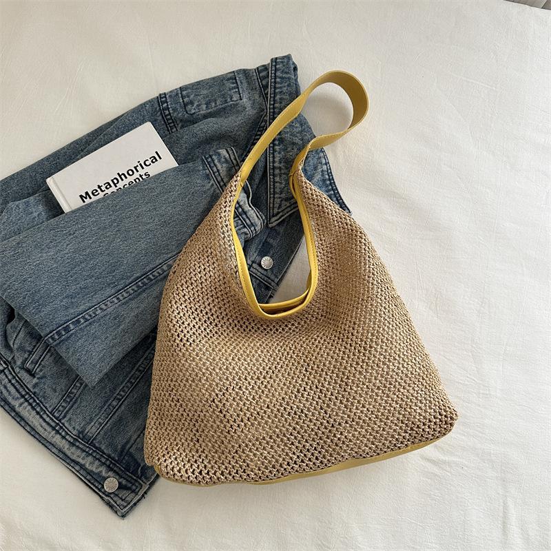 

Женская ручная тканая модная сумка Tooxika на одно плечо, сумка-тоут для путешествий на море жёлтый