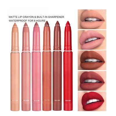 12 Colors Matte Waterproof Velvet Nude Lipstick Pencil Sexy Red Brown Pigments Makeup Long Lasting Profissional