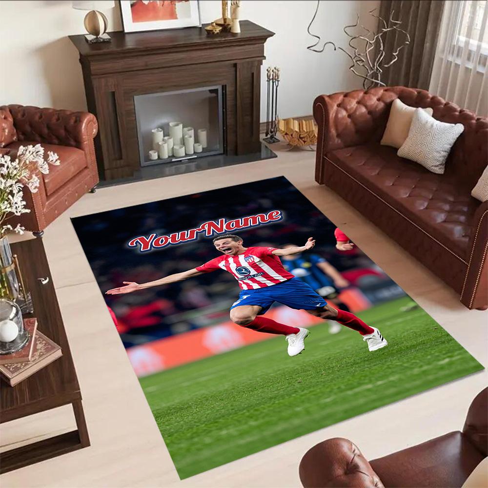 Atletico Madrid Personalized Name Area Rug Perfect for Dining Room Outdoor Hallway Study room Anti-slip Rug Office home decor