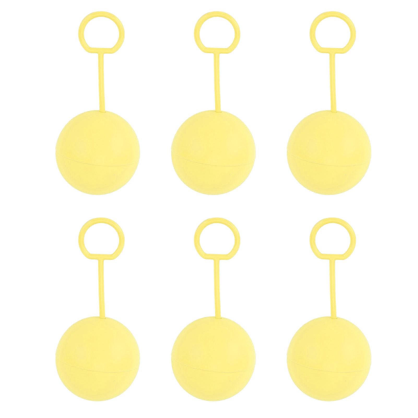 6PCS Reusable Water Balloons with Carrying Ring Silicone Quick Fill Self Sealing Summer Water Splash Ball Toys for Yellow