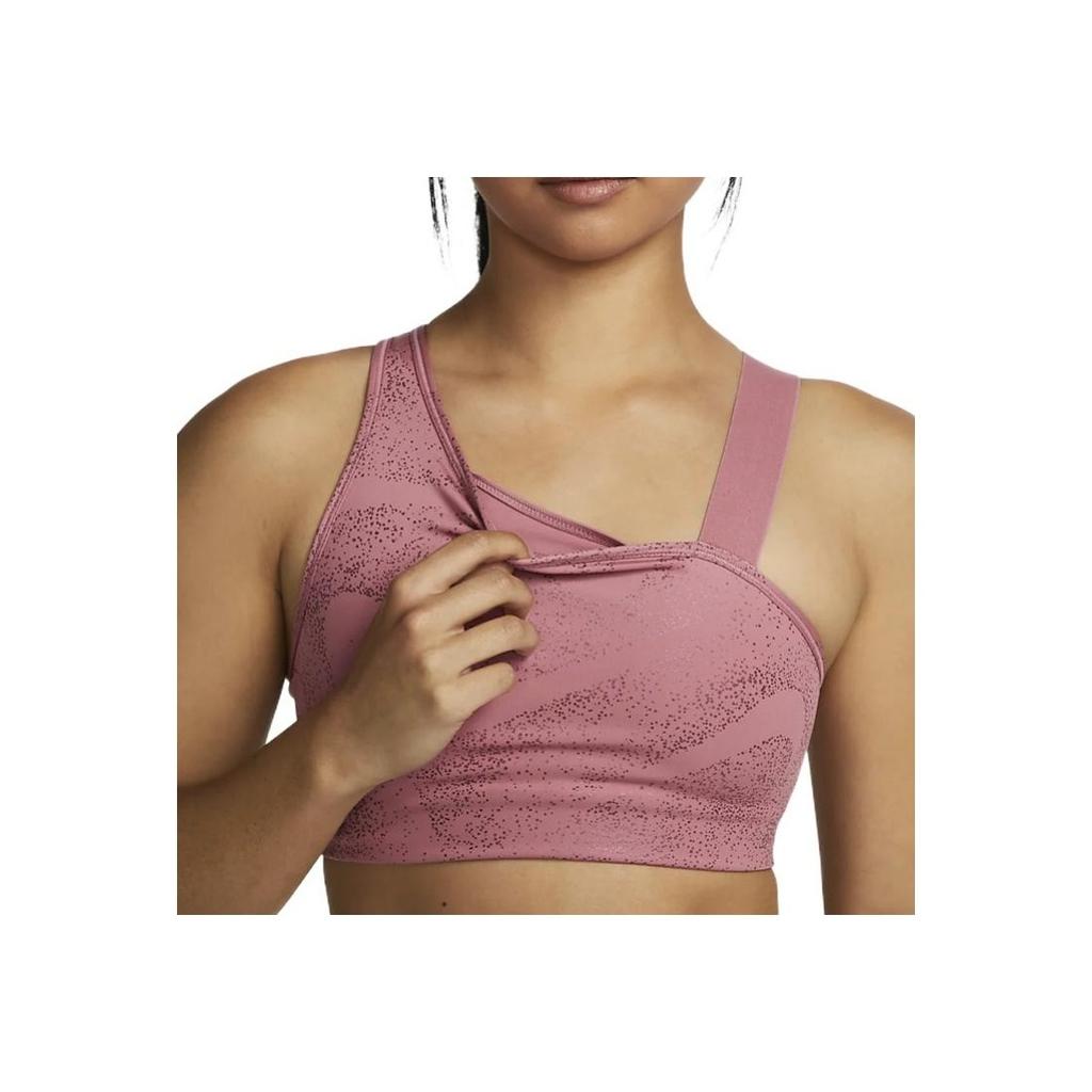 Nike Logo Print Medium Support Padded Asymmetric Sports Bra Women Underwear Pink DQ5243-667