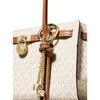 Michael Kors M K Hamilton Logo Coated Canvas Gold Lock Decoration Shoulder Bag Small Women Shoulder Bag Vanilla-White Acorn-Brown 30F5GNXT0B-1546