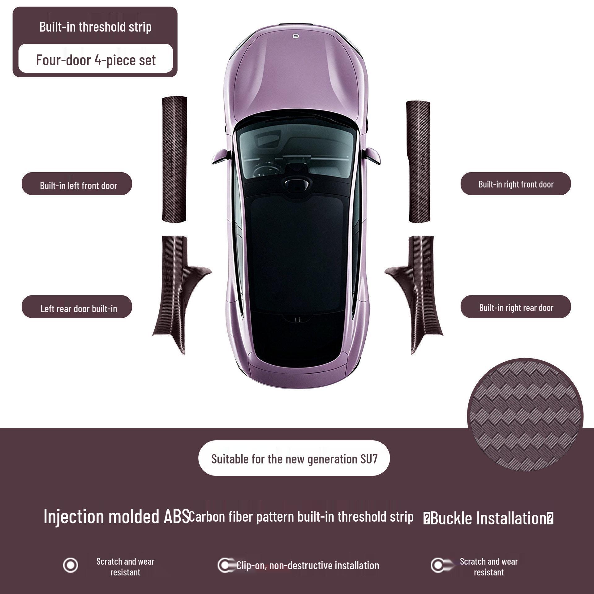 

Xiaomi SU7 Carbon Fiber Threshold Strips and Trunk Protector