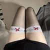 Sex Underwear "Qingyuan" Red Edge Lace Ultra-thin Silky Smooth Pure Desire Sexy Stockings Knee Thigh Socks