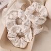 Retro American Bear Hair Ring Women Floral Bow High Elastic Scrunchie Simple Hair Accessories