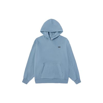 Solid Color Logo Print Hooded Sweatshirt Women Tops Blue VN0A7RMIBD2