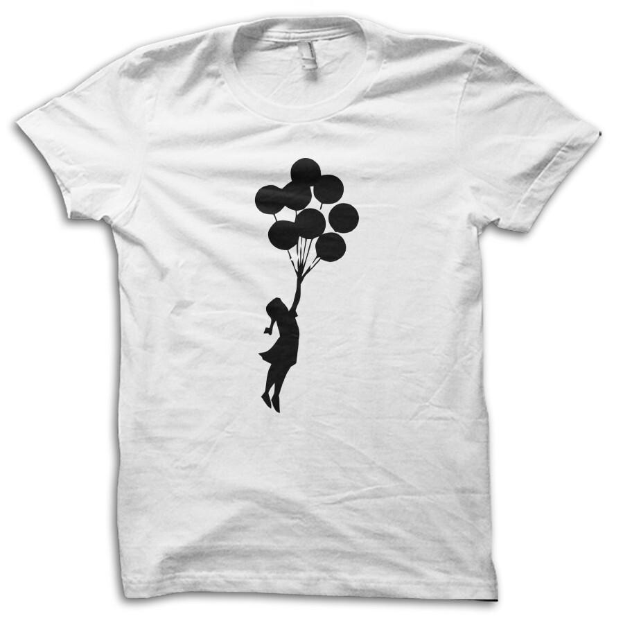 Banksy Balloon Girl Shirt Street Art Urban Graphic T-Shirt M5552 S разноцветный