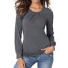 Women's  Long-Sleeved  Pleated Casual Stretch Tunic Top Shirts Spring