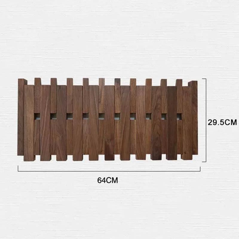 Wooden Wall Coat Racks Double Row Clothes Hooks Bedroom Clothing Organizers Hanger Hat Bag Dress Storage Portable Room Shelf