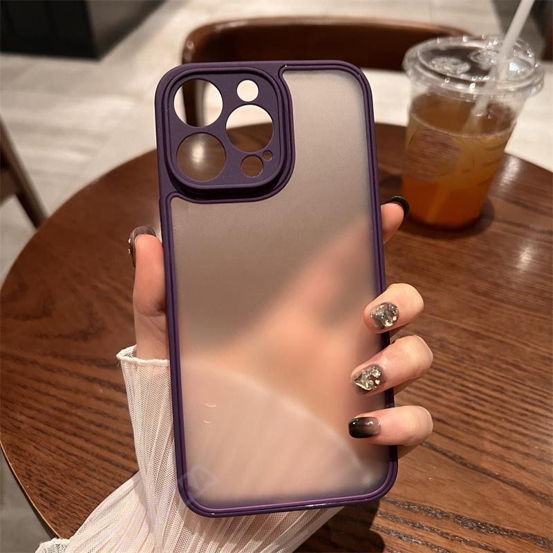 Luxury Ultra -Thin Matte Lens Protection Phone Case For Iphone 14 13 12 11 Pro Max Xr Xs Max 14plus Soft Shockproof Bumper Cover