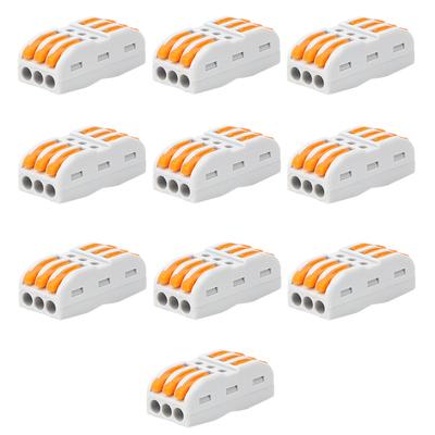 10Pcs 3P No Welding Press Type Terminal Wiring Terminal Connector for 2814Awg Wire