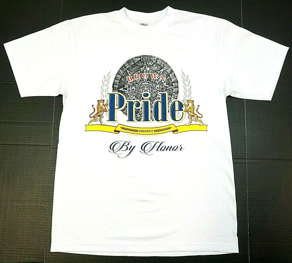 BROWN PRIDE T-shirt Latino Mexico Aztec Urban Streetwear Men s Tee White New Unisex T-Shirt M