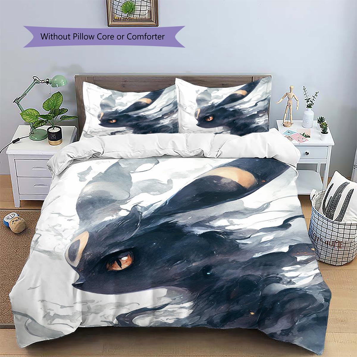 

CartoonPokemon Patterned Pillowcase & Duvet Cover Set Anime Culture Stylish Bedding for Bedroom Decoration Perfect Gift.-TING 135x200cm