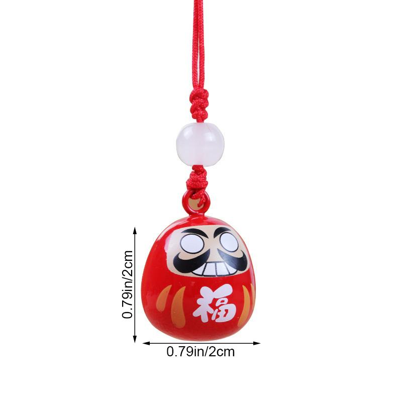 Pendente Daruma Giapponese Creativo Campane Sonore all'Acqua Completamente Sigillate Cinturino Chiave Auto Borsa Ciondolo per la Preghiera Portachiavi Ciondolo per Telefono