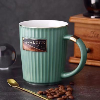 Tazza da Acqua Resistente al Calore per Uso Domestico da 350 ml Stile Nordico Tazza in Ceramica a Strisce Verticali Tazze per Tè al Limone Latte Americano Latte Macchiato Articoli da Tavola