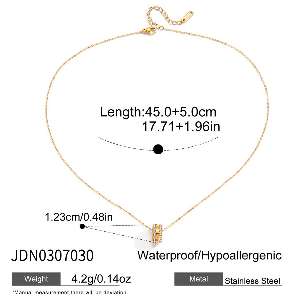Youthway Glücklicher Zirkon-Perlen-Süßwasserperlen-Anhänger Halskette für Damen Vergoldete Edelstahl-Halskette Modeschmuck white
