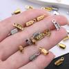 10/20pcs 304 Stainless Steel Crimp End Beads Caps Leather Cord Clip Tip Fold Crimp Bead Bracelet Connectors For Jewelry Making