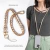 Zinc Zinc Alloy Metal Leather Chain PU Leather Phone Hanging Rope Cellphone Lanyard  for Phone Hanging
