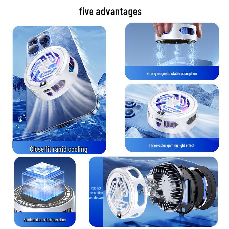 Icing Phone Cooler: Magnetic Semiconductor Heat Dissipation Clip for Gaming & Streaming