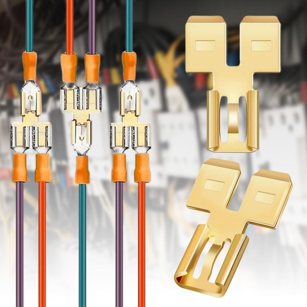 8 pezzi terminali a forcella per cavi elettrici a sgancio rapido, adattatori per cavi, connettori a forcella non isolati
