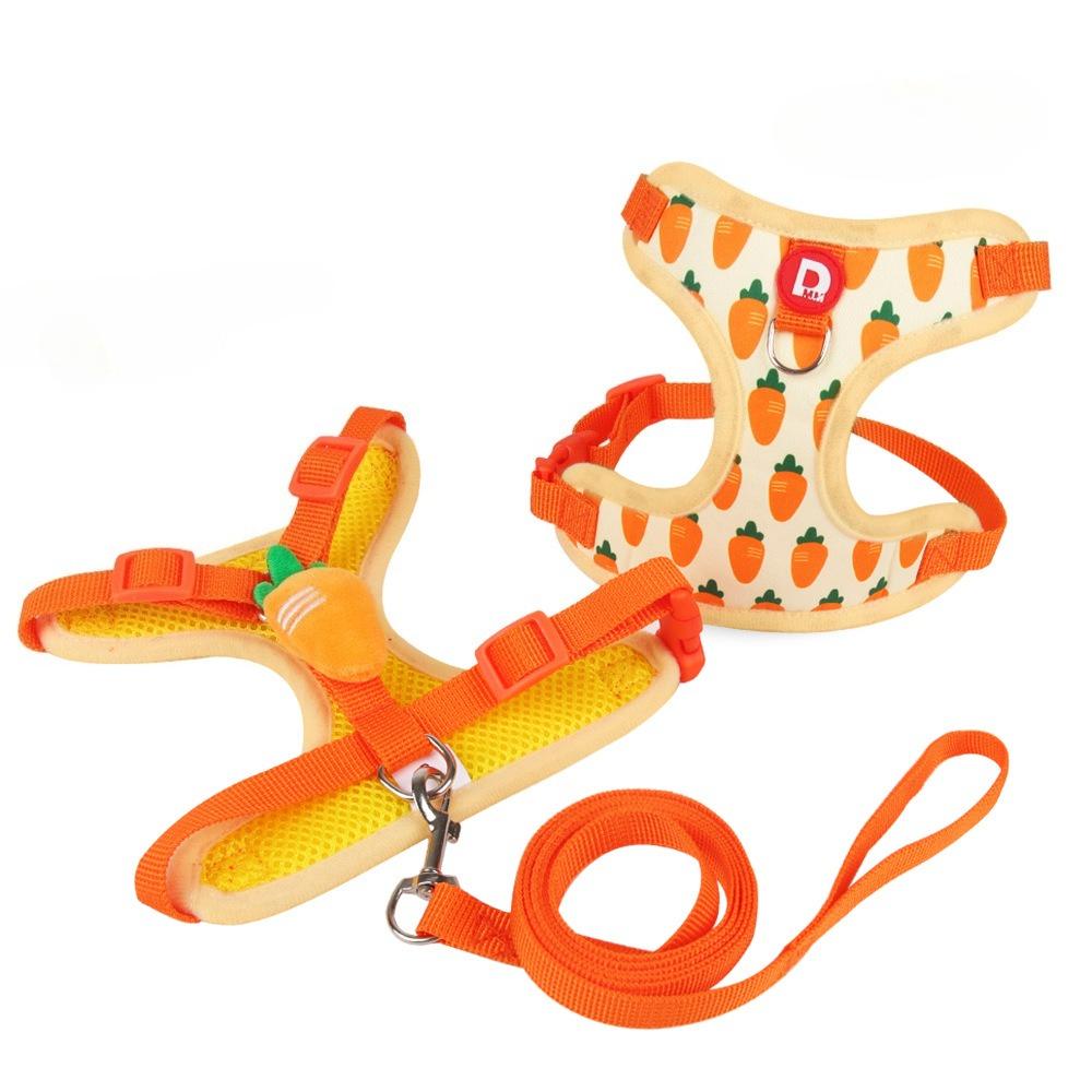 

New dog leash small dog chest strap fruit printed dog walking rope reflective pet chest strap S оранжевый