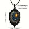 Vintage Gothic Glass Pendant Necklace Sun Moon Style Charm Necklace  Jewelry Accessories