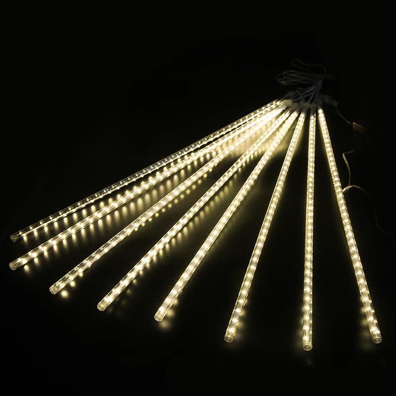 Waterproof Outdoor LED Meteor Shower Tree Lights: Decorative Hanging Lights for Courtyard and Christmas.