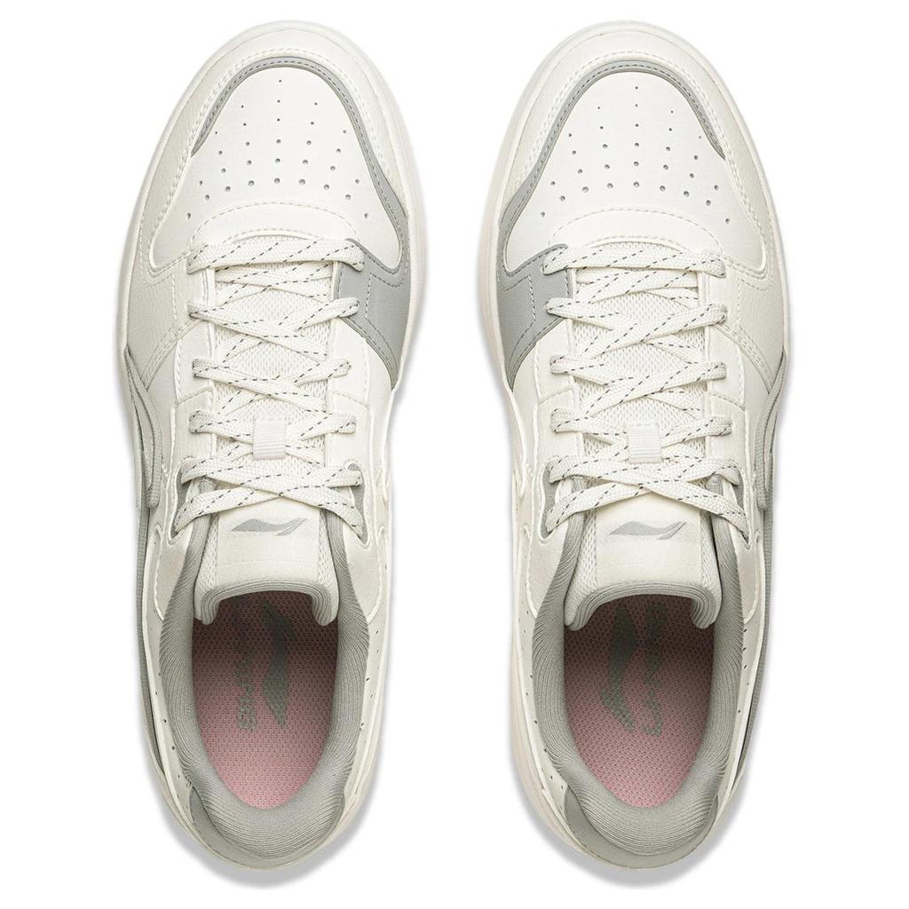 Li Ning Sycee Antidérapant Amorti Résistant à l'abrasion Bas Skateboard Chaussures Homme Blanc Gris AGCU515-1
