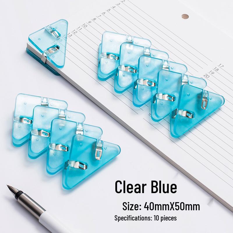 Transparent Triangle Corner Paper Clip - Office & Student Organizer
