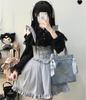 EDREES Lace Ruffle Long Sleeve Cute Mori Girl Lolita Top with Detachable Commuting Women's Shirt, Blouse, Style, Off-the-Shoulder Bow, Feminine,