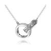 925 Sterling Silver Double Circle Zircon Necklaces & Pendants For Women Lady Gift Sterling-silver-jewelry