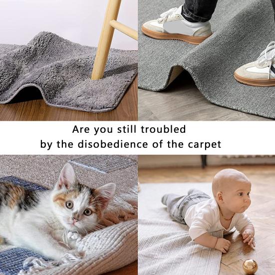 4/8/10/12/16Pcs Ladder Carpet Anti-slip Stickers Non-Slip Rug Tape Reusable Washable Grippers Washable Rug Tapes